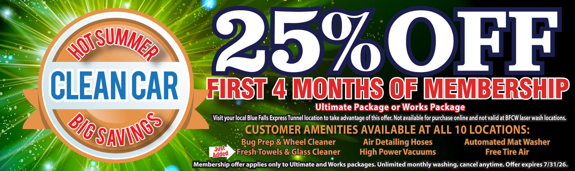Blue Falls 25% Off Summer Savings!